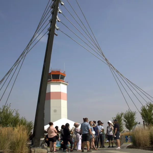 Crowd at Control Tower