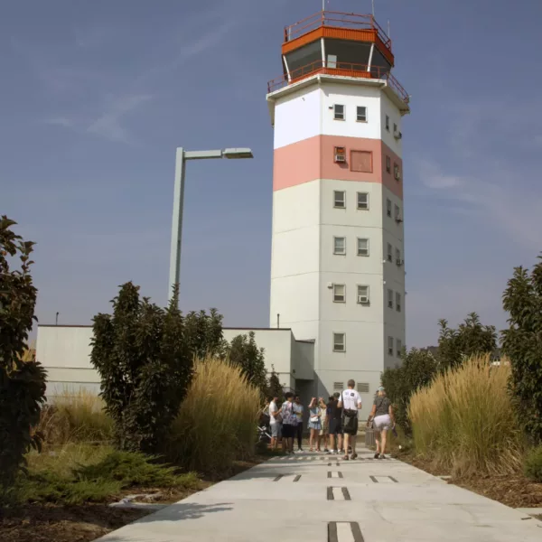 Tour group at Control Tower