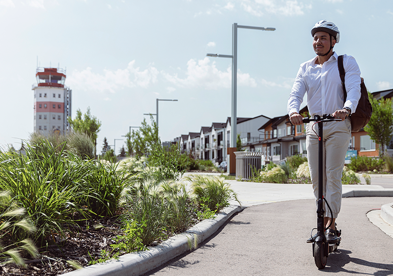 Man on scooter