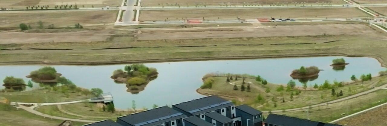 Water-side promenade under construction